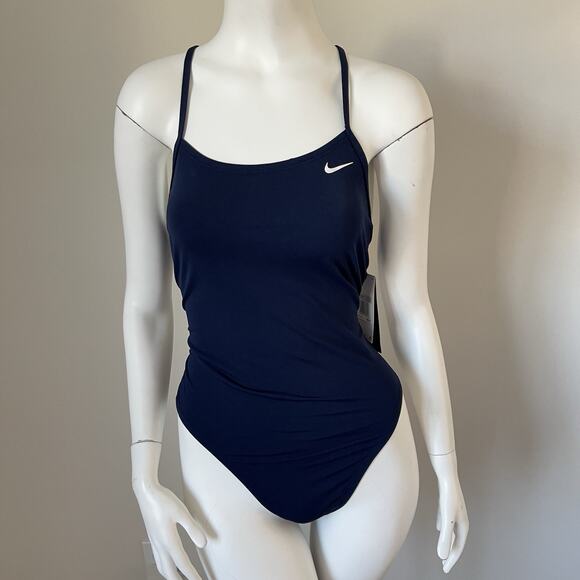 NWT Nike Swim Women's Performance Swimwear Navy Blue Size 10 NESSA000-440 - Picture 4 of 12